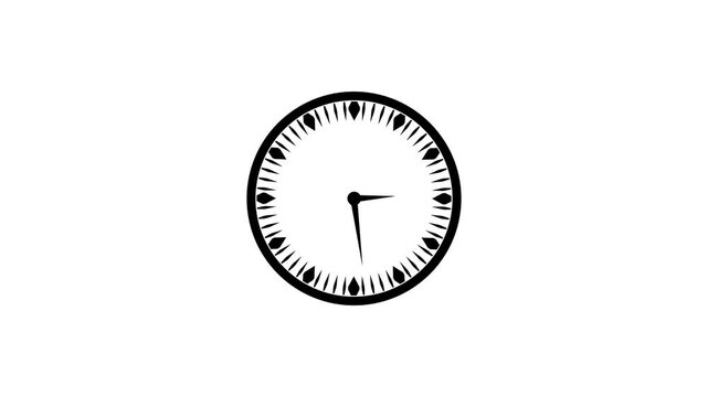 abstract beautiful wall clock animation background, digital analog clock animated white background, Clock icon 4k Animation.Clock icon vector animation with clock face.
