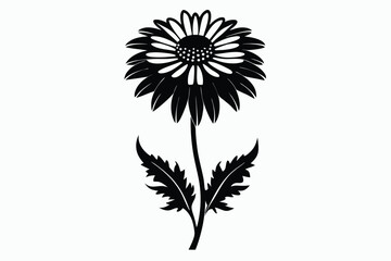 Obraz premium sneezeweed silhouette line art vector illustration