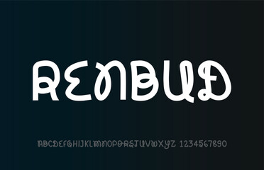 Fototapeta premium Unique Hand Drawn Glossy Alphabet - Artistic Decorative Lettering for Creative Design. 