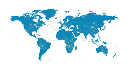 Obraz premium Commonwealth Global Network Interconnected Across Continents World Map Illustration