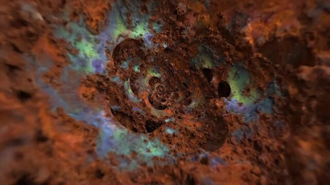 Corrosive Fractals Intricate, evolving fractal patterns derived from the detailed textures of rust and oxidized metal.