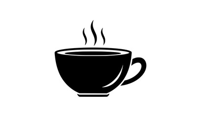 Obraz premium Vector Coffee Cup Icon Illustration in Flat Minimalist Style on White Background