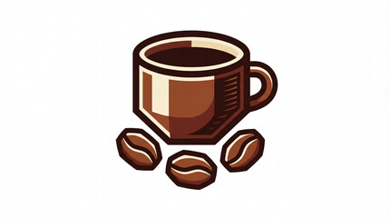 Coffee Cup with Coffee Beans.