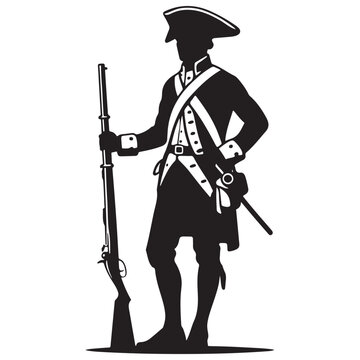 Minuteman Musket Shoulder Rest Silhouette Vector Art