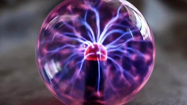 Plasma ball dynamic electricity displaying energy and science concepts
