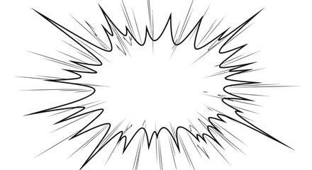 Comic Explosion Starburst Graphic Element on Isolated White Background © Slamet