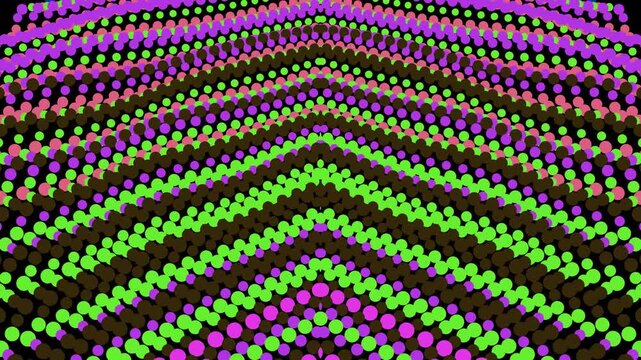 Colorful zigzag pattern with neon balls.