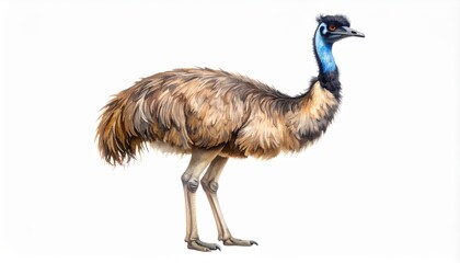 Fototapeta premium Majestic emu bird long legs long neck flightless beauty observe emu s unique long legs and graceful neck clearly