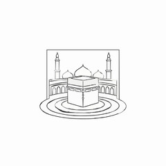 vector illustration of a kaba mosque