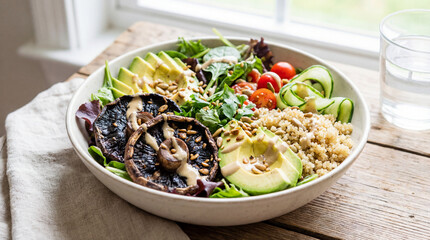 Healthy Vegan Quinoa Salad Bowl.