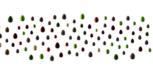 Colorful Easter eggs design on white background. Perfect for Easter greetings and spring season themes. Decorative, fest © vegefox.com