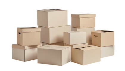 Stacked cardboard containers, ready for packing, storage, or transit