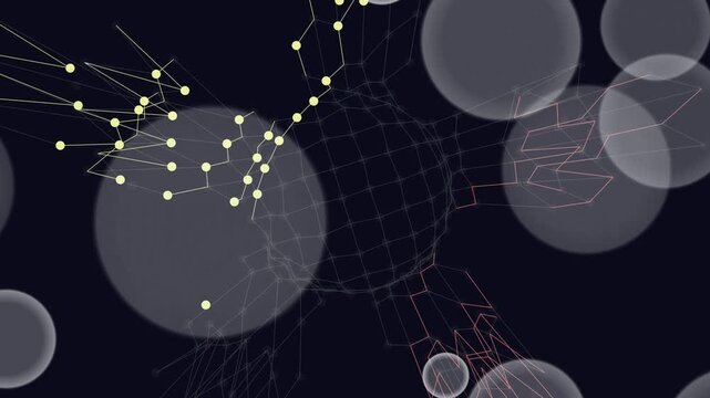 Network connections and data visualization.