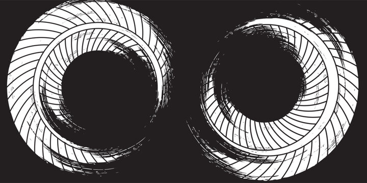 Tire treads, wheel textures, tire marks - auto racing, motocross, drift, rally, off-road and more. modern grunge.