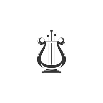 Harp and lyre icon vector logo template illustration design. Symbol of music, muse and inspiration. Vector illustration, suitable for your design need, logo, illustration, animation, etc.