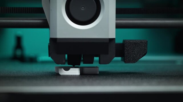 3D Printing - FDM 3D Printer Extruder Melts And Deposits Filament Onto Platform, Creating Layers of the Object