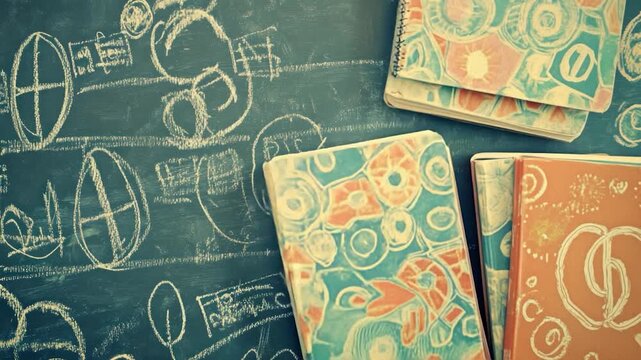 Chalk Drawings and Hand-Painted Tiles