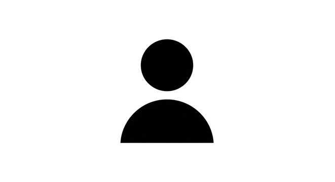 Simple black icon of a person on a white background, representing a user or profile.