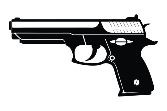 sig sauer p226 silhouette line art vector illustration