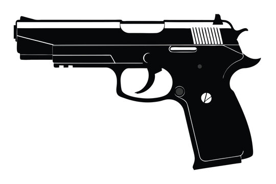 sig sauer p226 silhouette line art vector illustration