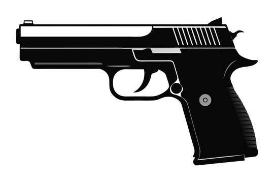 sig sauer p226 silhouette line art vector illustration