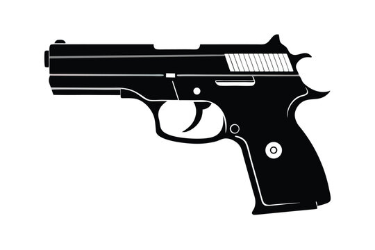 sig sauer p226 silhouette line art vector illustration