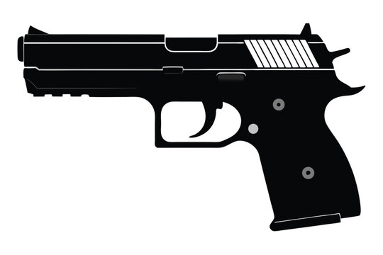 sig sauer p226 silhouette line art vector illustration
