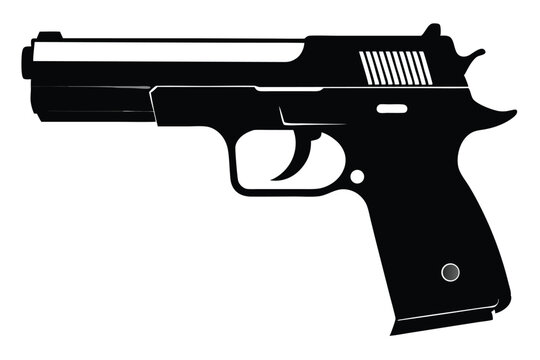 sig sauer p226 silhouette line art vector illustration