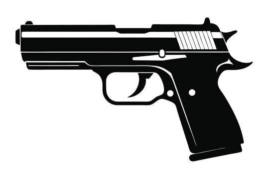 sig sauer p226 silhouette line art vector illustration
