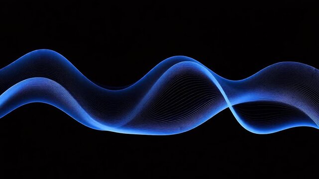 BlueWaveLineonBlackBackground