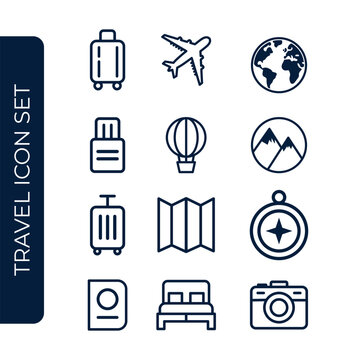 Travel icons set design