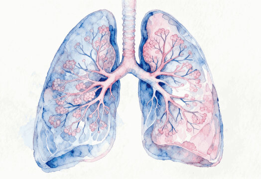 The Gift of Breath lungs isolated watercolor vector illustration svg