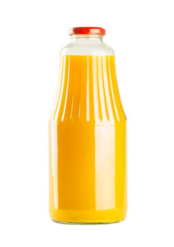 Bottle of orange juice isolated on transparent background. PNG format
