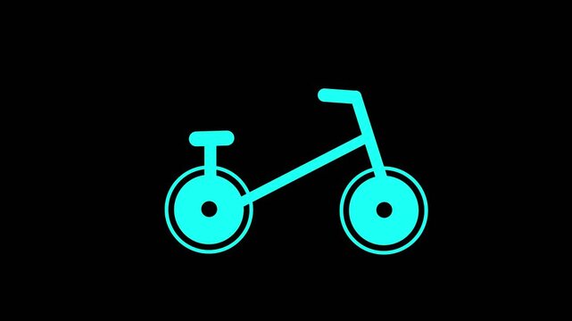 Cyan Silhouette of a Scooter on a animated Black Background kick scooter child