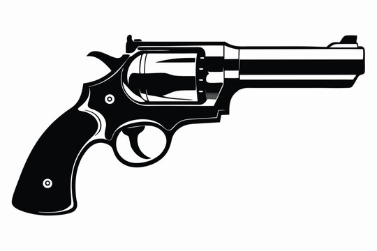 ruger redhawk silhouette line art vector illustration