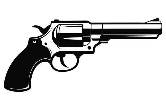 ruger redhawk silhouette line art vector illustration