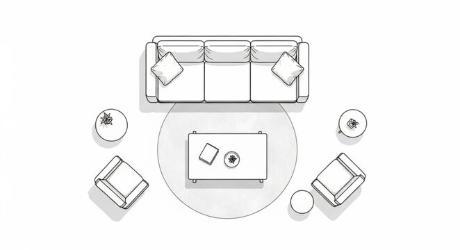 Living Room Furniture Layout Blueprint.