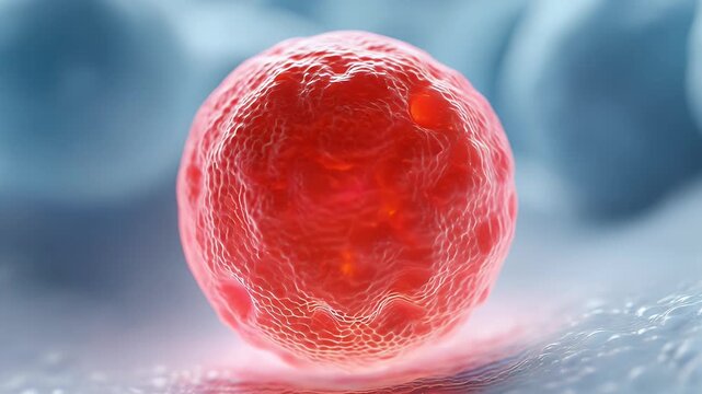 Abnormal red cell among healthy blue cells
