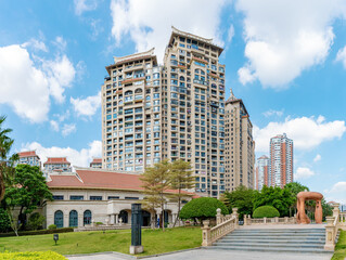 Modern High-Rise Residential Towers in Urban Asian Subdivision © QuachVan