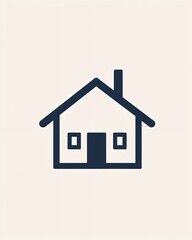 Obraz premium Minimalist Home Icon with Simple Design and Neutral Background