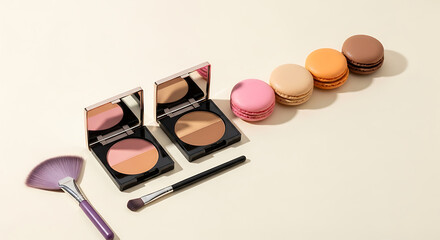 Set of 6 Colorful Teardrop Makeup Blending Sponges Arranged in a Flower Pattern on White Background