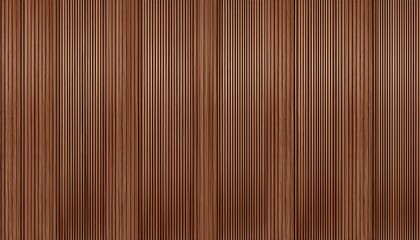 Obraz premium seamless wall panel pattern slim vertical slats in medium brown wood with natural fluted texture modern interior background for home office decorative accent wall or acoustic panel design