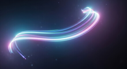 Fototapeta premium A mesmerizing swirl of cosmic light trails in vibrant shades of purple and blue against a dark backdrop