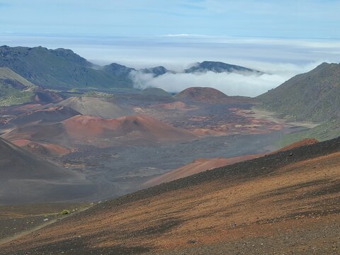Cinder Cones in the Haleakala Crater in Maui, Hawaii