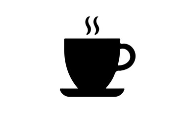 Obraz premium Black coffee cup silhouette , mug, tea cup, espresso cup, takeaway coffee cup