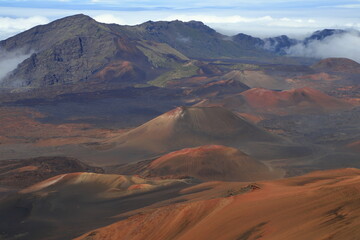 Cinder cones of prior eruptions can be seen in the crater of the Haleakala volcano in Maui, Hawaii © Salil