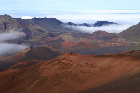 Cinder Cones in the Haleakala Crater in Maui, Hawaii