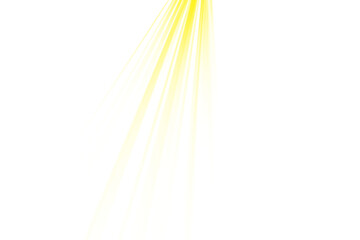Radiant Yellow Light Beams on White Background.
