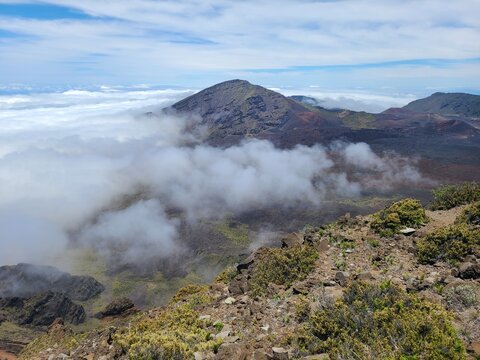 The Leleiwi overlook of the Haleakala Crater, Maui, Hawaii