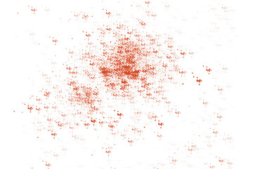 Red bloodstain splatter on white background.